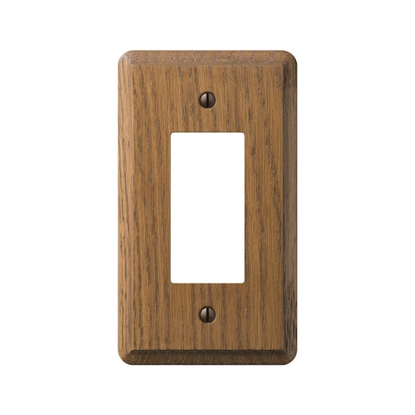 Amerelle Amerelle Contemporary Brown 1 gang Oak Wood Decorator Wall Plate 1 pk 901R - main